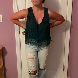 LA hearts green tank top